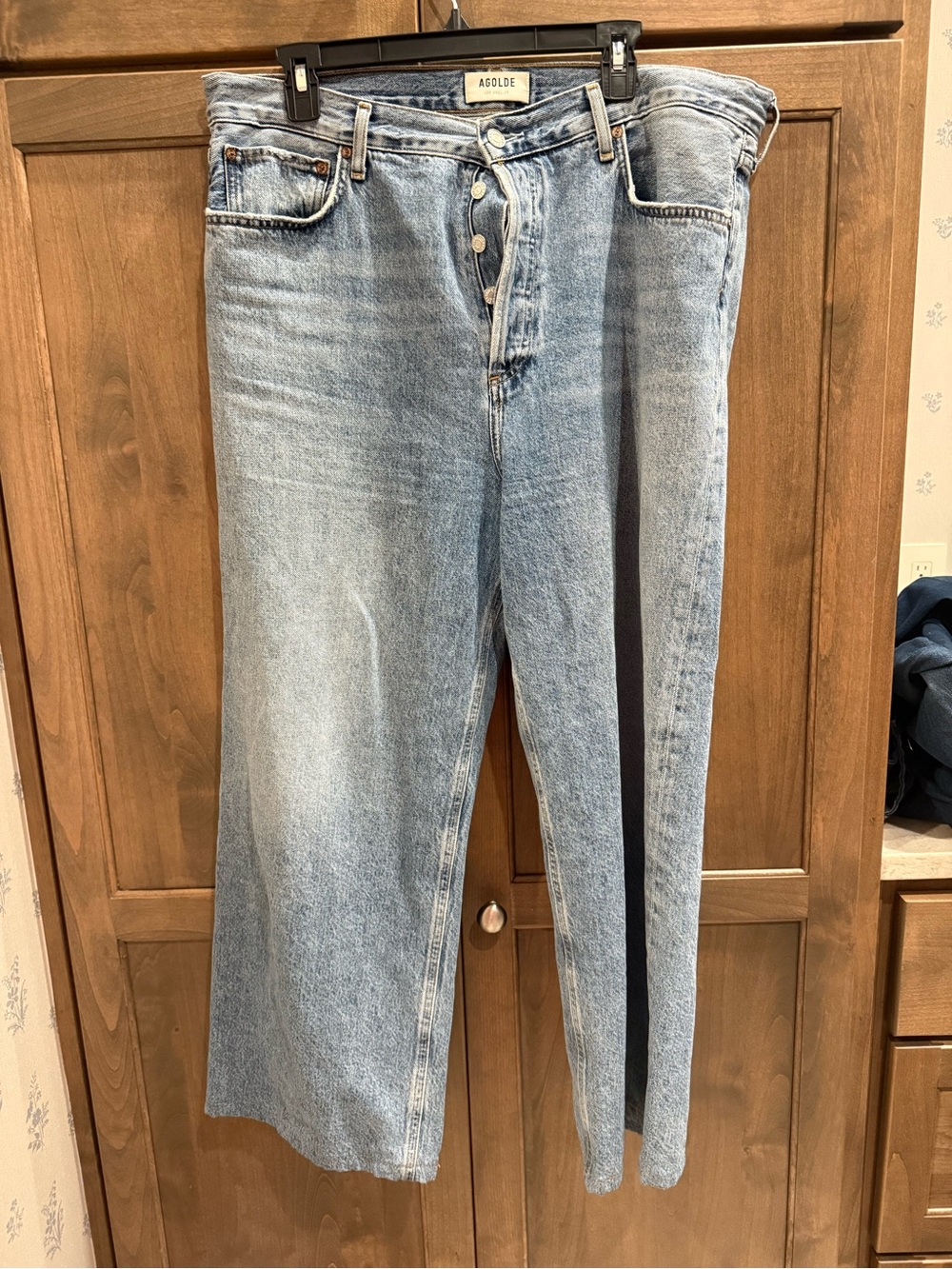 AGOLDE REN Light Blue High-Rise Straight Jeans